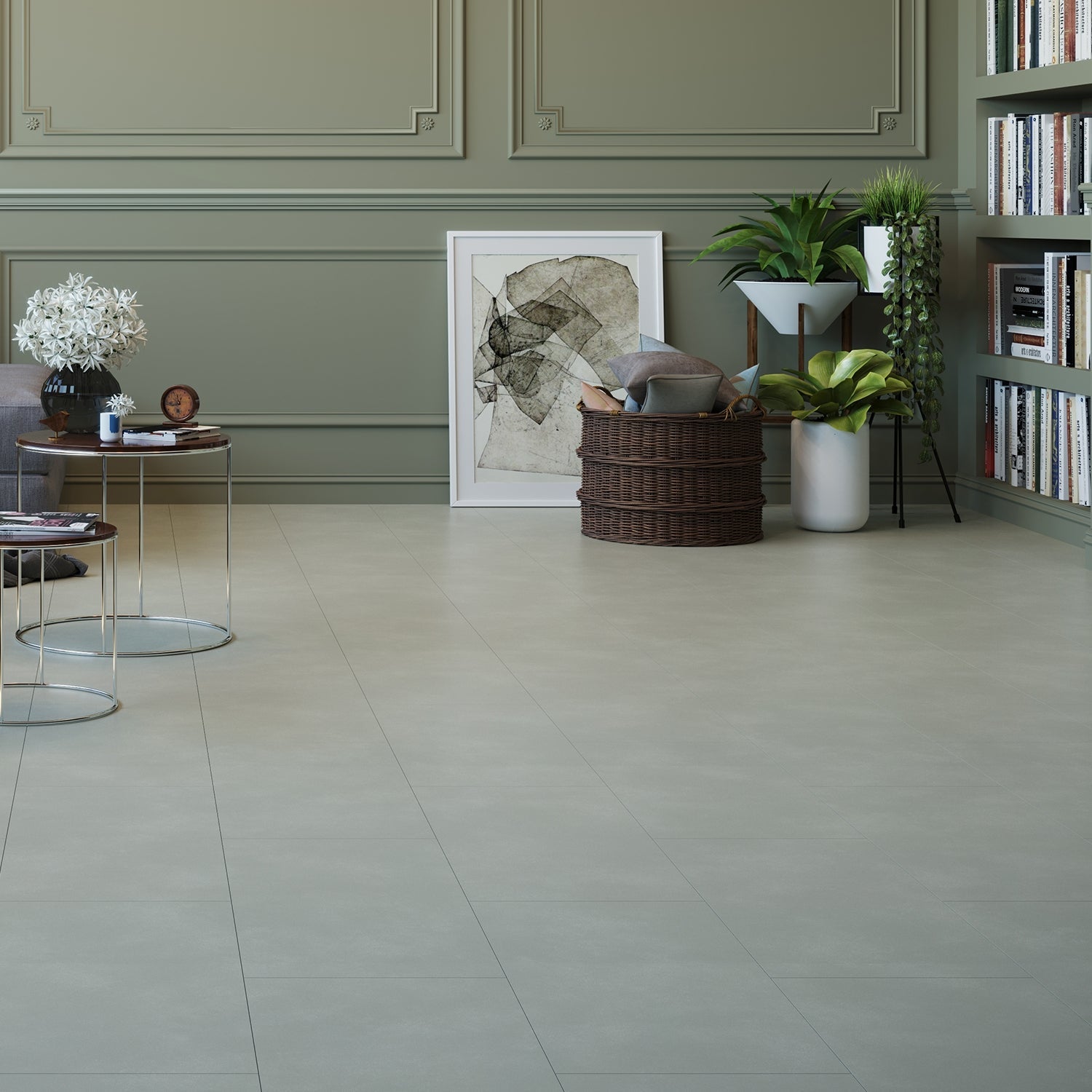 Invictus Maximus Gluedown LVT Flooring in Concrete Crush Smoke - 3.34m2 Full Pack