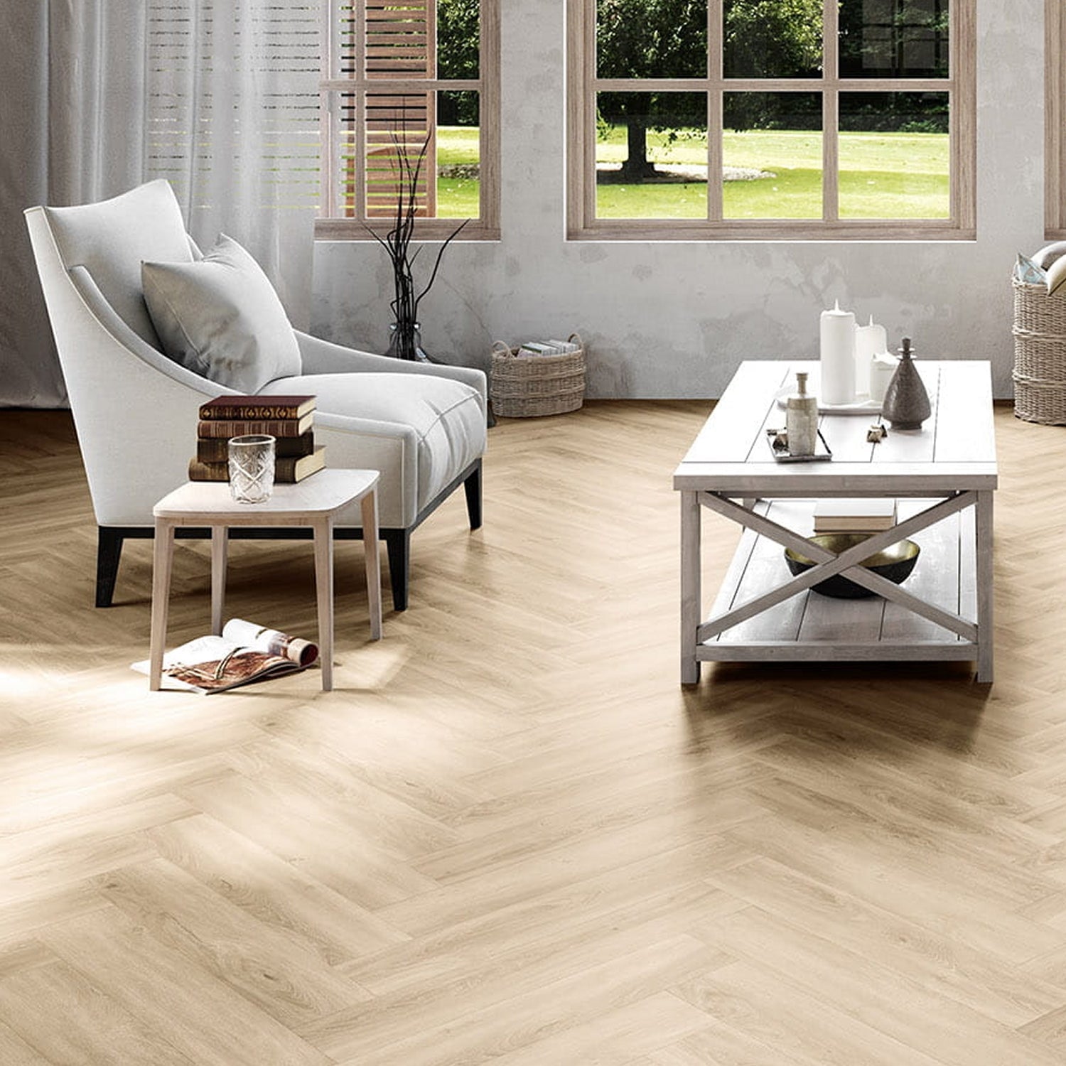 Invictus Maximus Click LVT Flooring in Divine Oak Champagne Parquet - 1.509m2 Full Pack