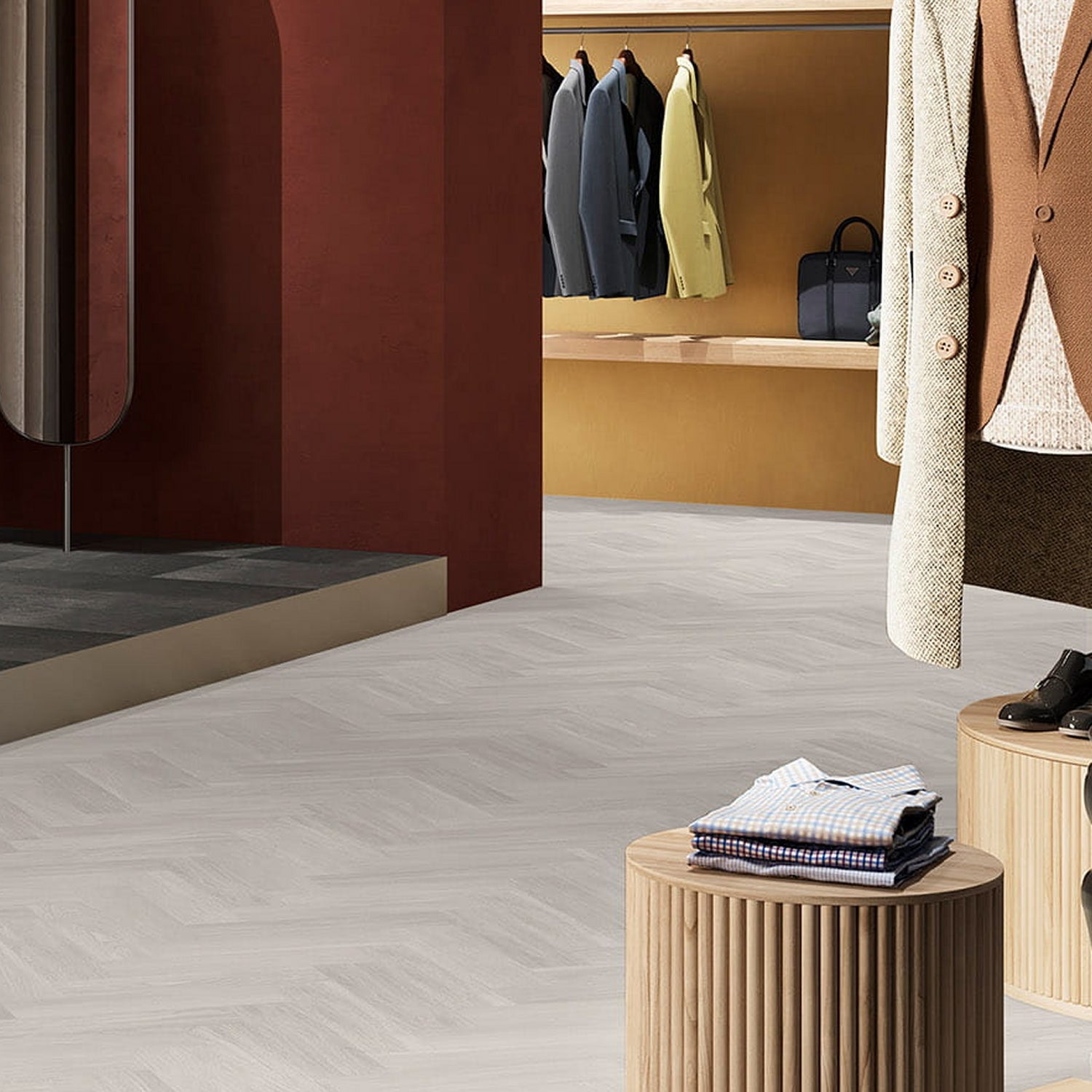 Invictus Maximus Gluedown LVT Flooring in French Oak Polar Parquet - 1.4m2 Full Pack