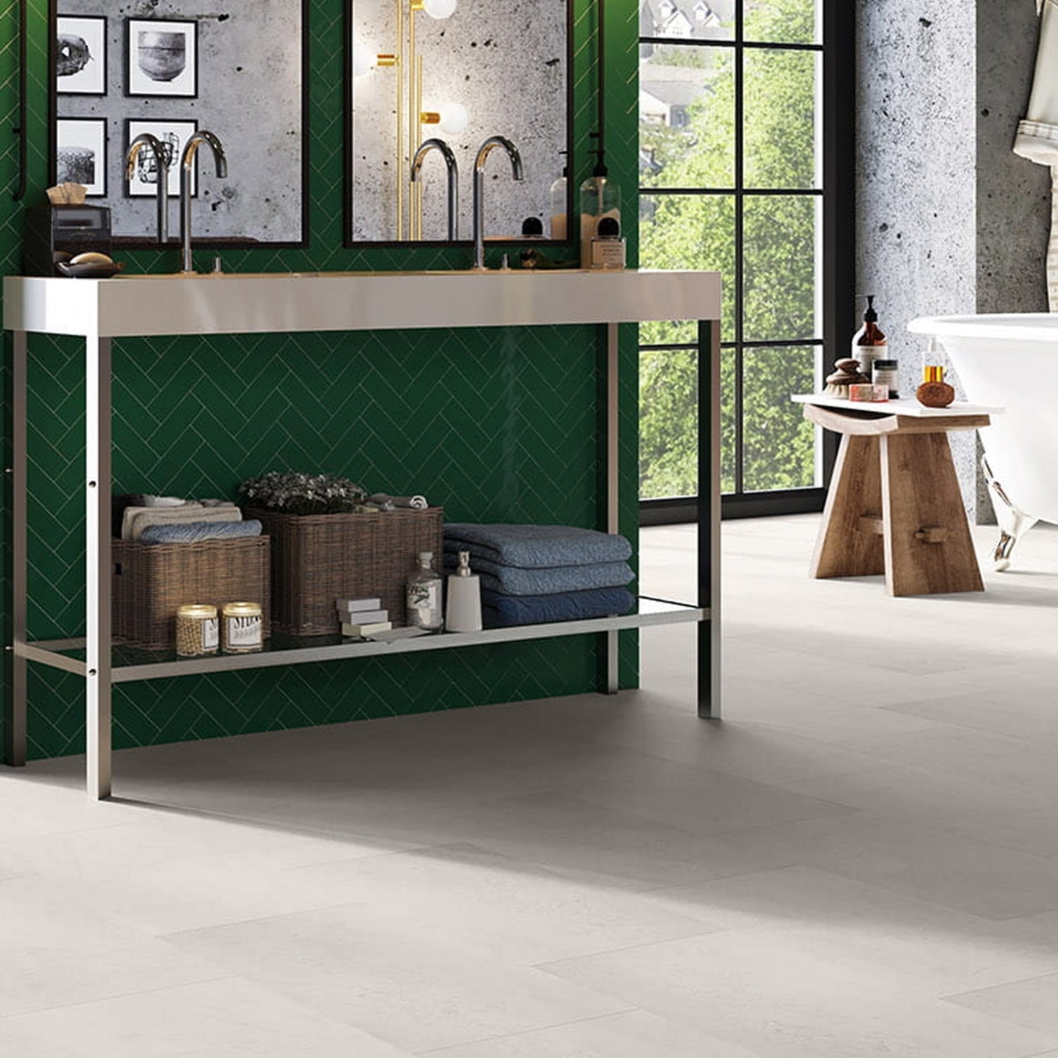 Invictus Maximus Click LVT Flooring in Groovy Granite Alabaster - 1.44m2 Full Pack