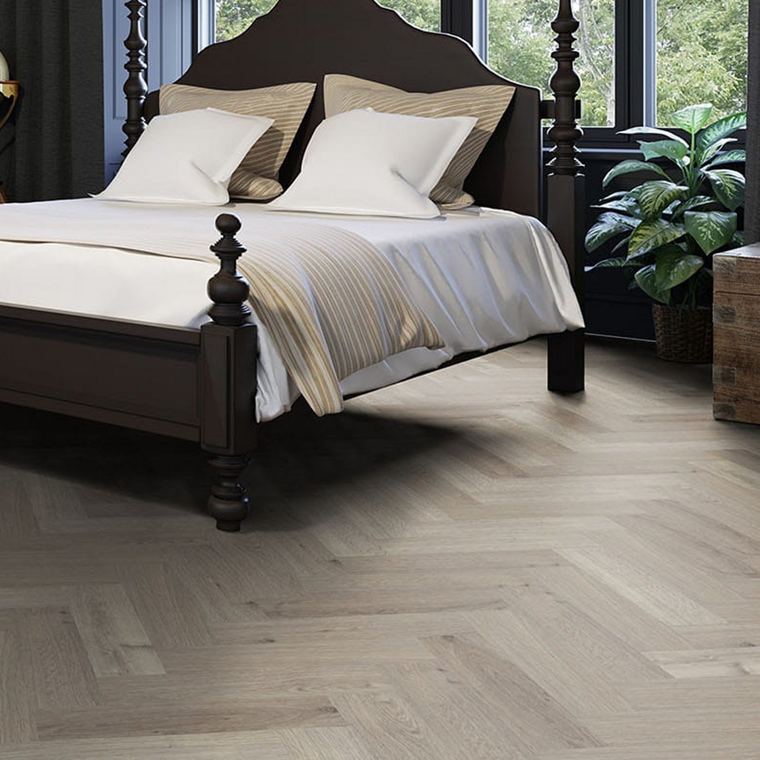 Invictus Maximus Gluedown LVT Flooring in Highland Oak Canyon Parquet - 1.4m2 Full Pack