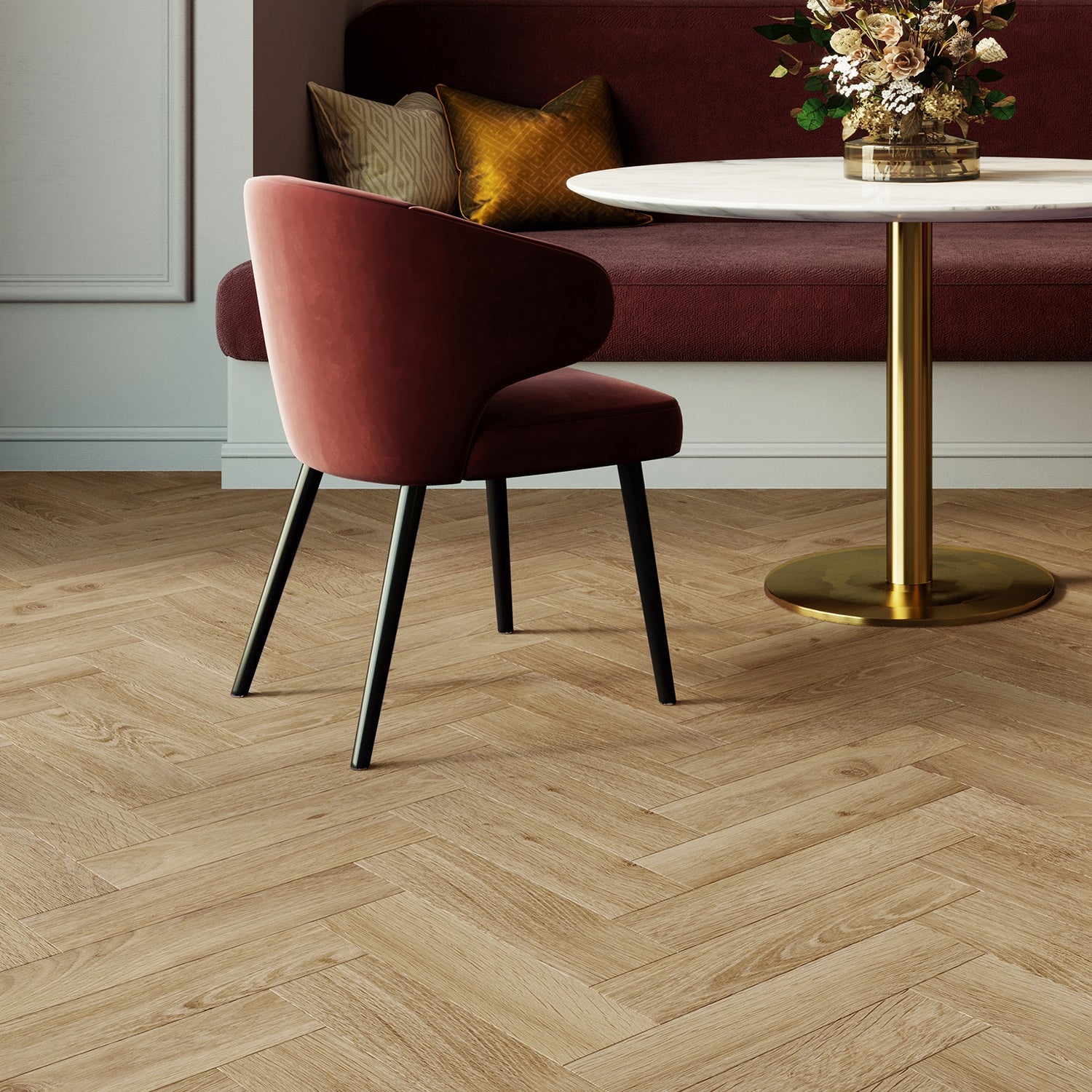 Invictus Maximus Click LVT Flooring in Highland Oak Classic Parquet - 1.509m2 Full Pack