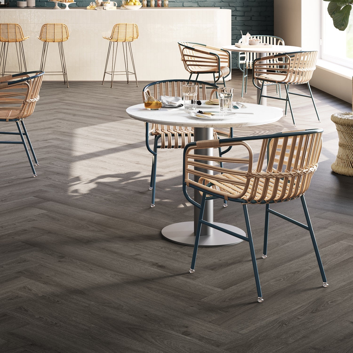 Invictus Maximus Gluedown LVT Flooring in Highland Oak Ebony Parquet - 1.4m2 Full Pack