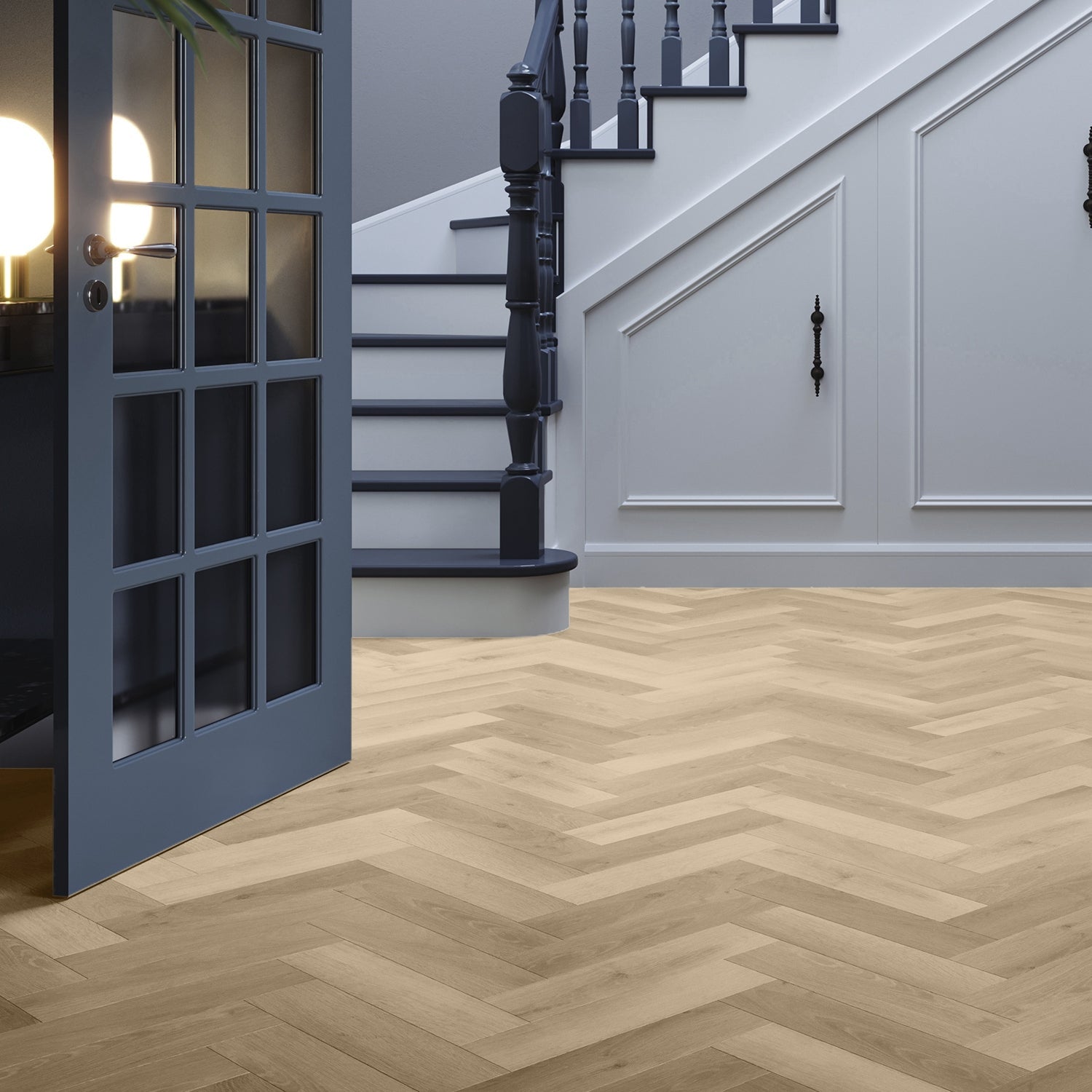 Invictus Maximus Gluedown LVT Flooring in Highland Oak Sunrise Parquet - 1.4m2 Full Pack