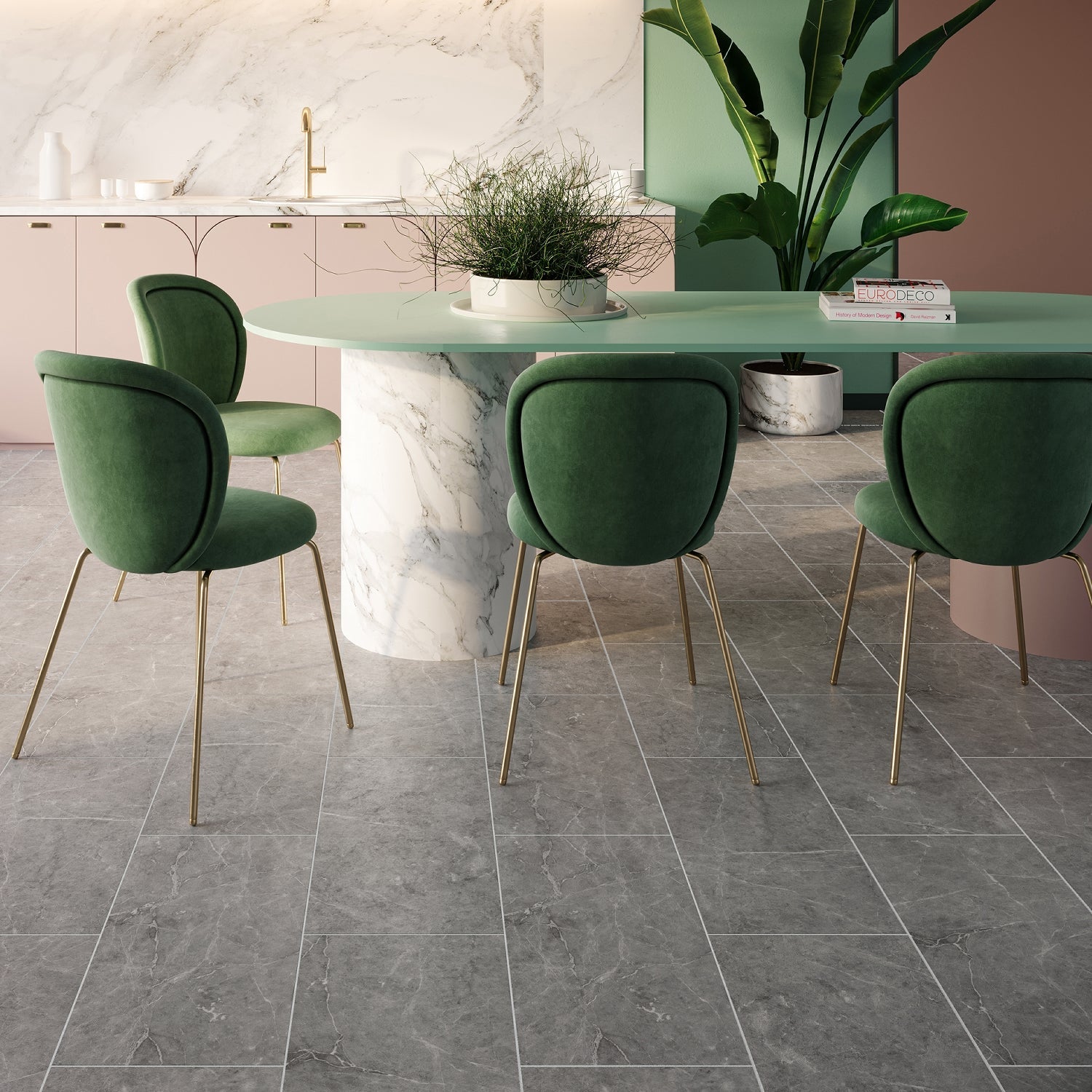Invictus Maximus Click LVT Flooring in Hudson Stone Silver 298mm x 603mm - 1.44m2 Full Pack