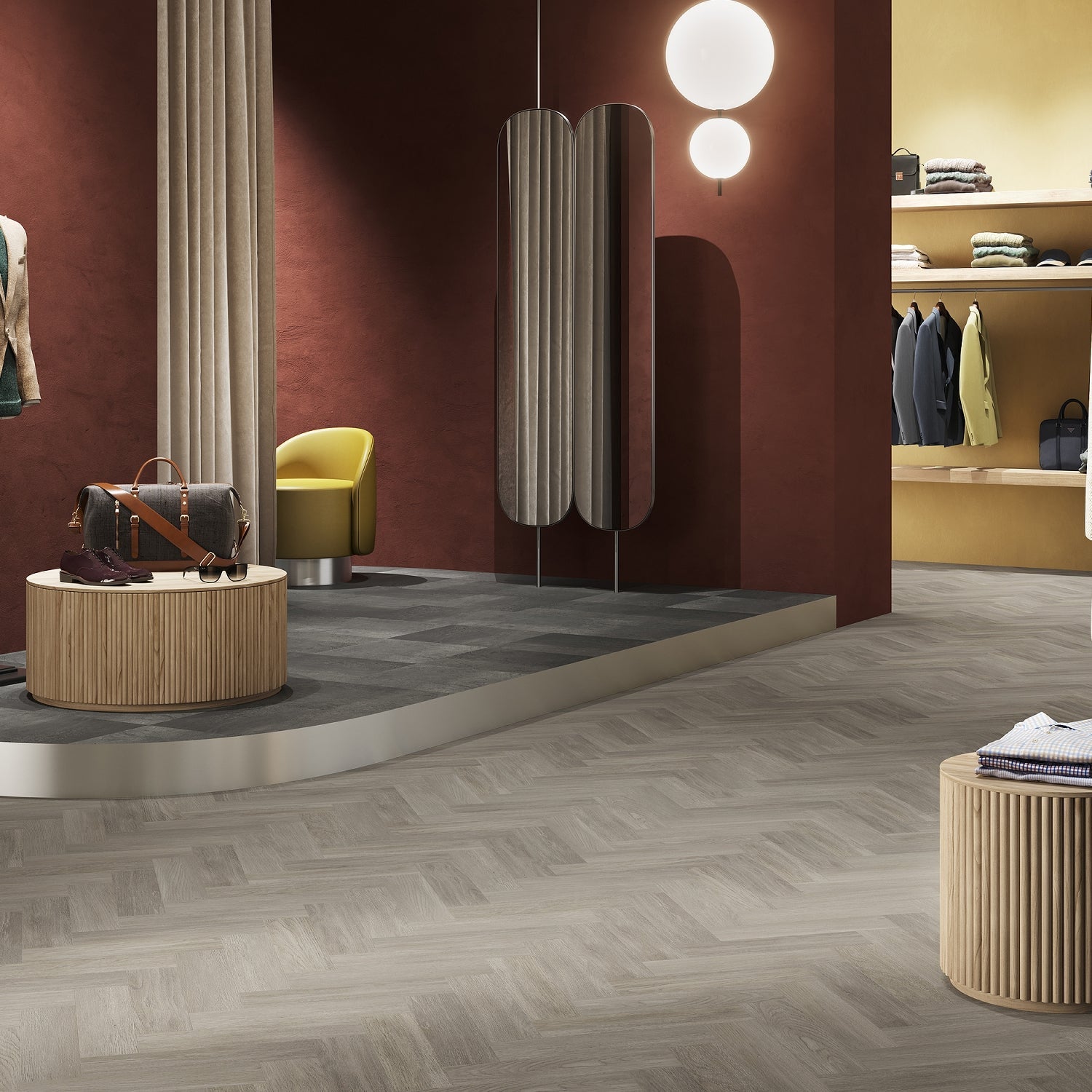 Invictus Maximus Gluedown LVT Flooring in New England Oak Misty Parquet - 1.4m2 Full Pack