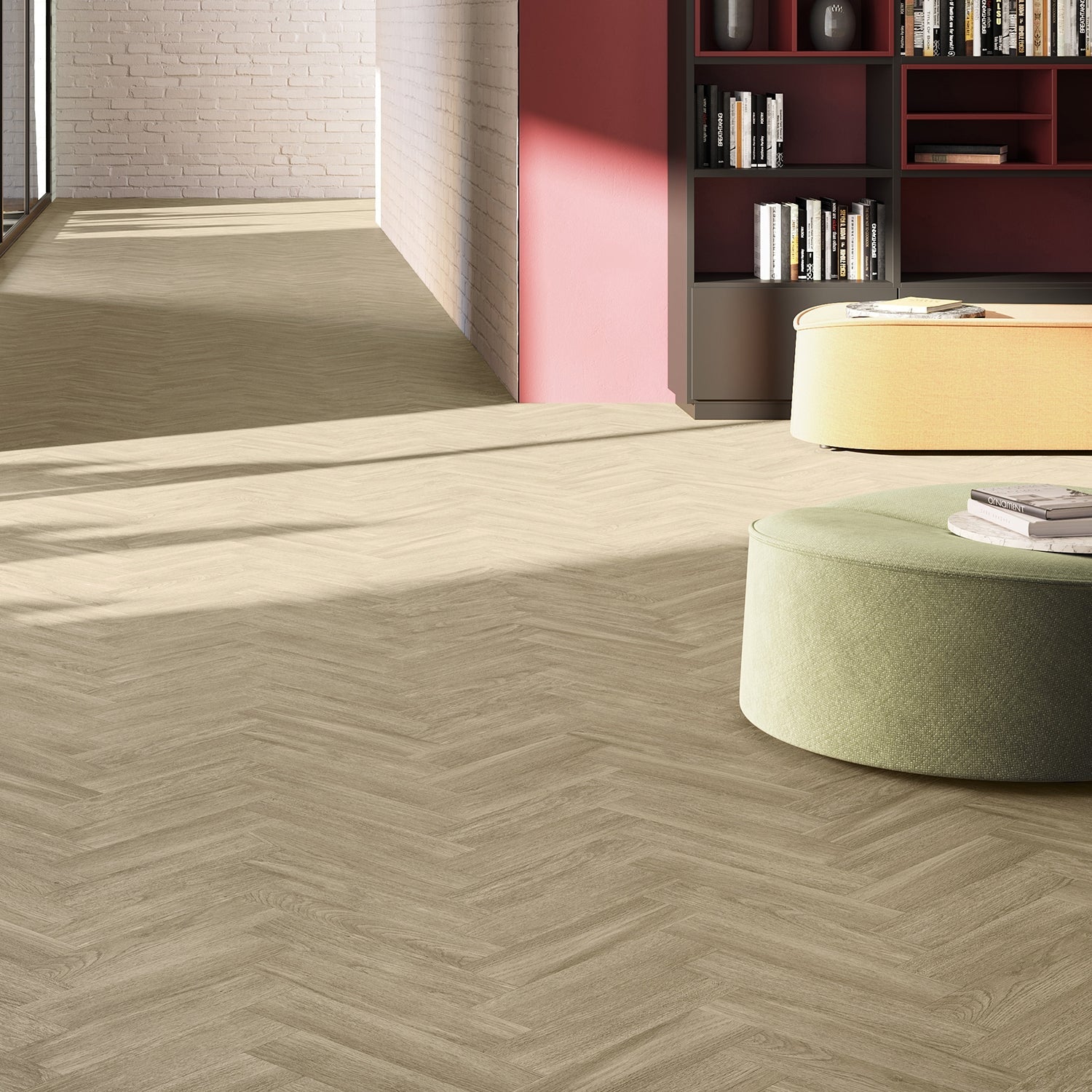 Invictus Maximus Gluedown LVT Flooring in New England Oak Sand Parquet - 1.4m2 Full Pack
