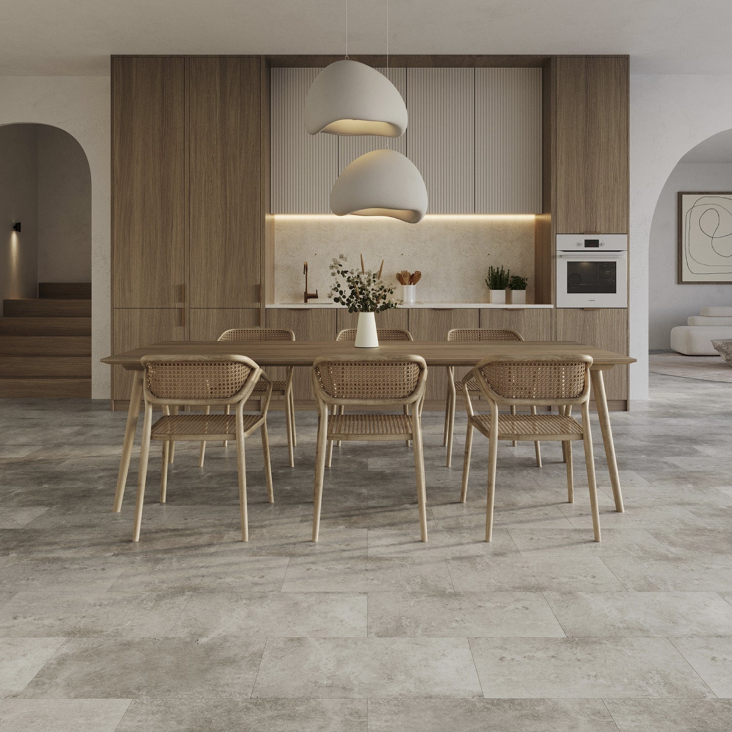 Invictus Maximus Gluedown LVT Flooring in Northern Stone Fog - 3.34m2 Full Pack