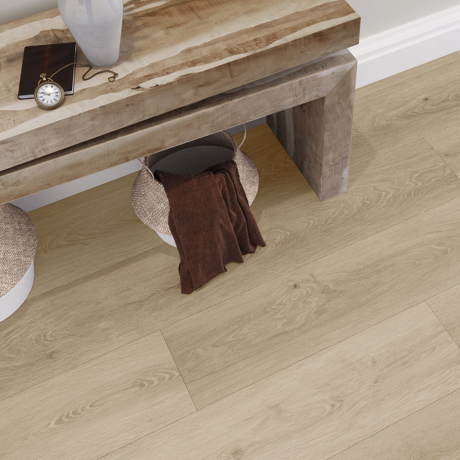Invictus Maximus Gluedown LVT Flooring in Silk Oak Latte - 3.34m2 Full Pack