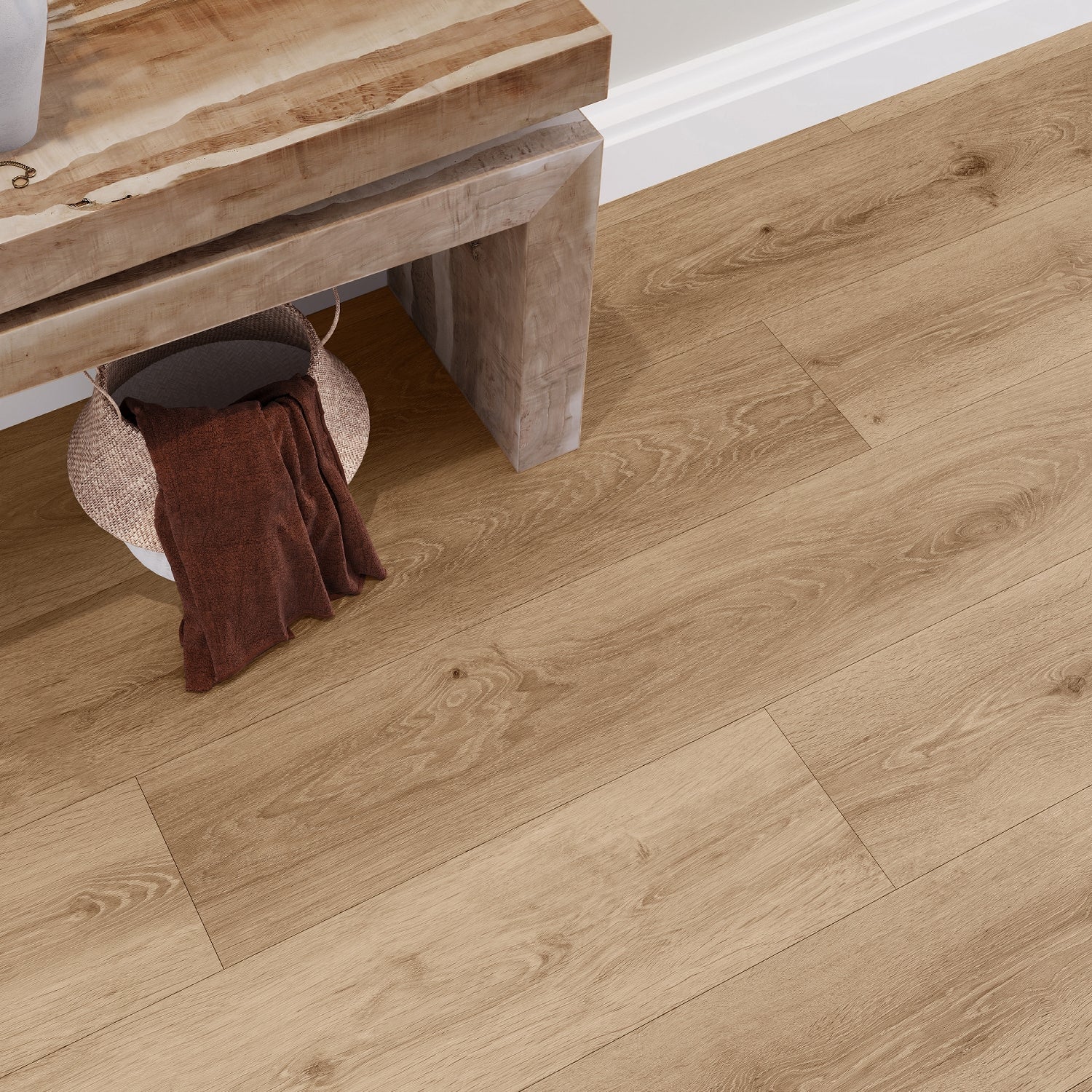 Invictus Maximus Gluedown LVT Flooring in Silk Oak Oat Wood Effect - 3.34m2 Full Pack