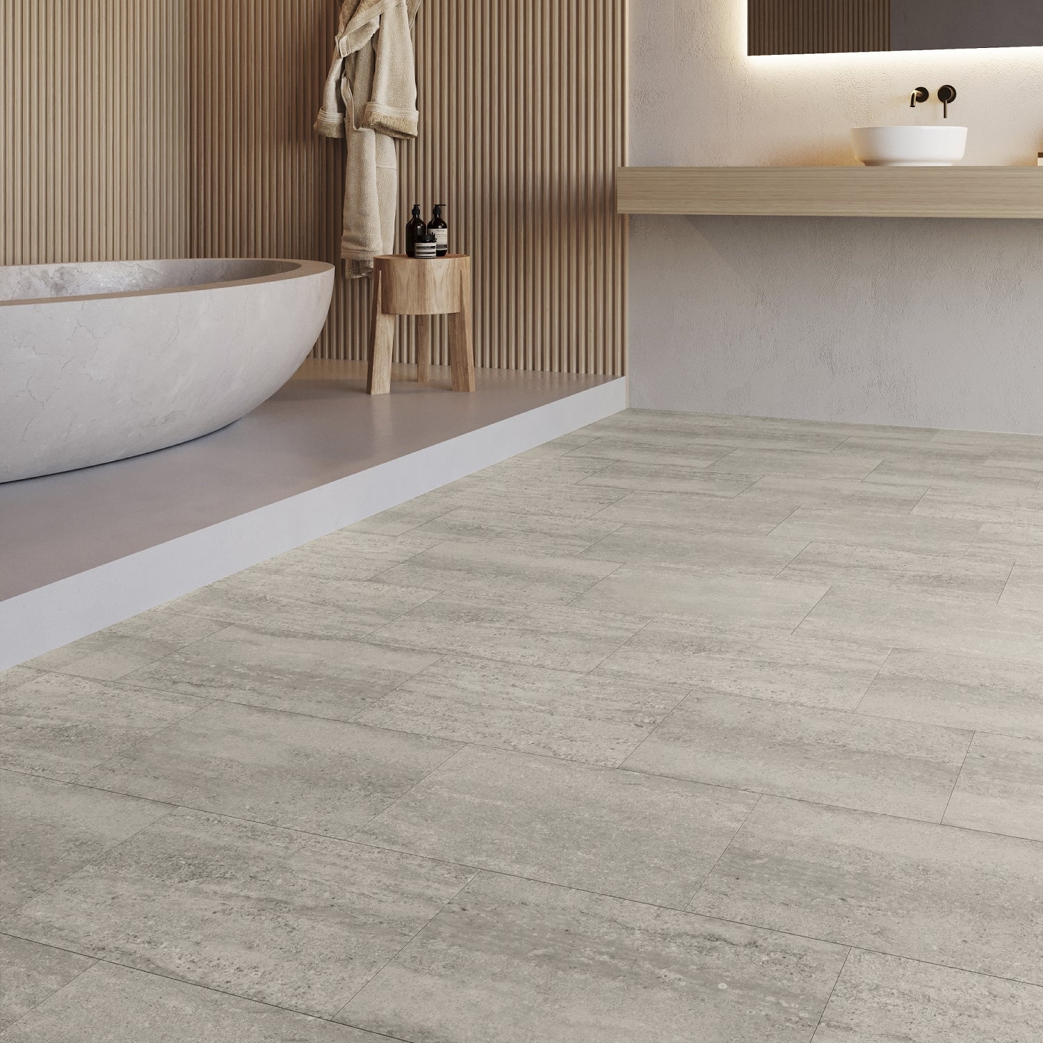 Invictus Maximus Gluedown LVT Flooring in Tivoli Stone Pepper - 3.06m2 Full Pack