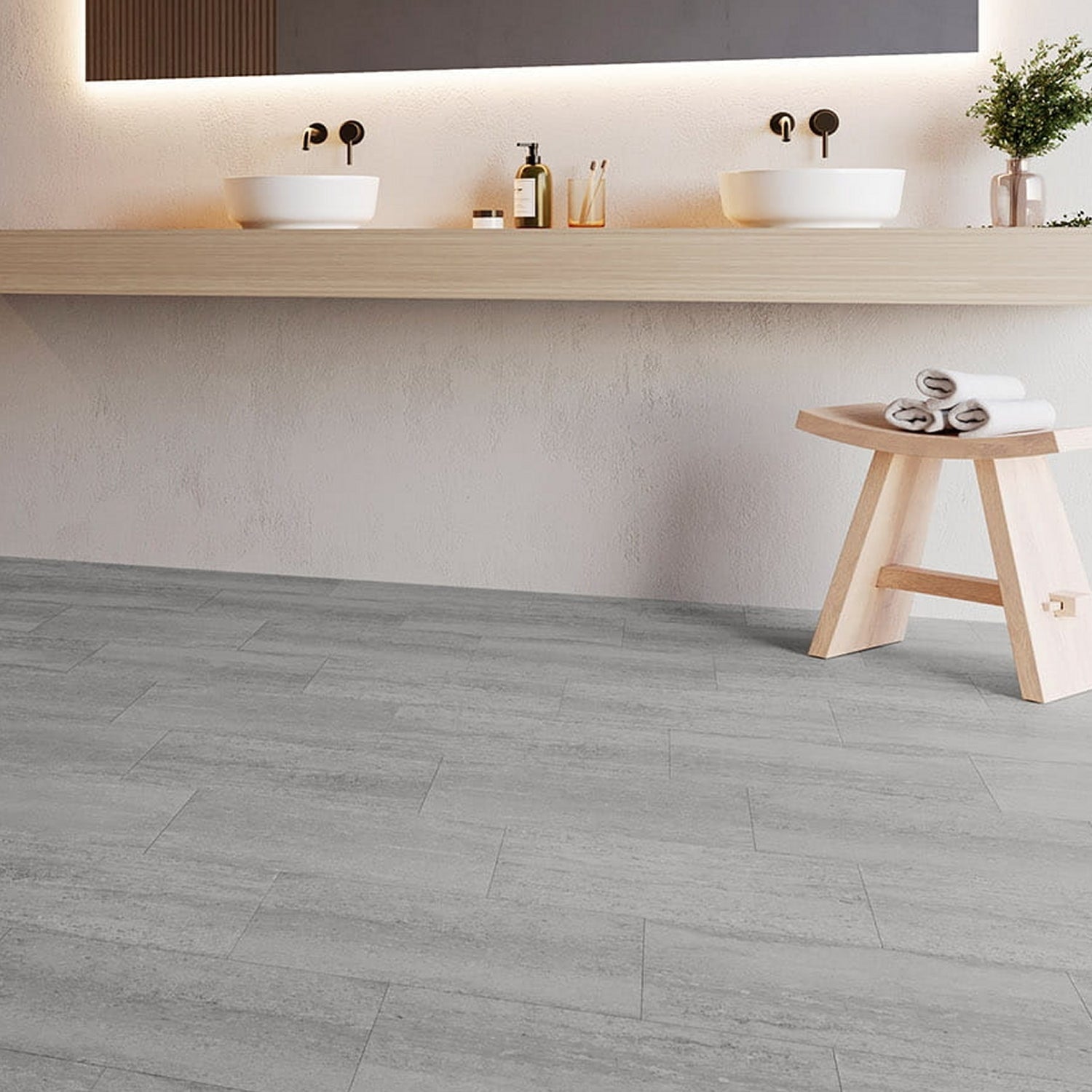Invictus Maximus Gluedown LVT Flooring in Tivoli Stone Pewter - 3.06m2 Full Pack