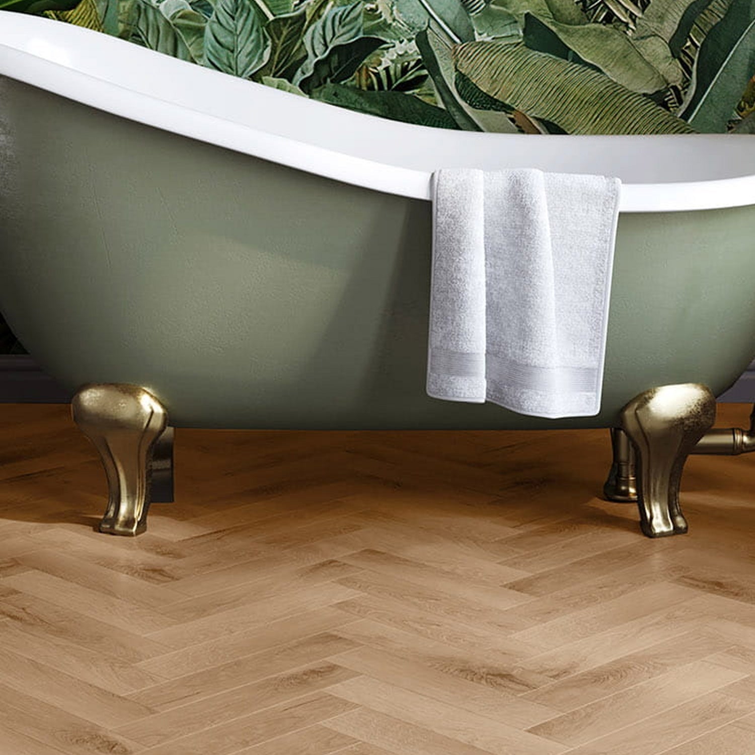 Invictus Primus Gluedown LVT Flooring in Royal Oak Blonde Parquet - 1.49m2 Full Pack