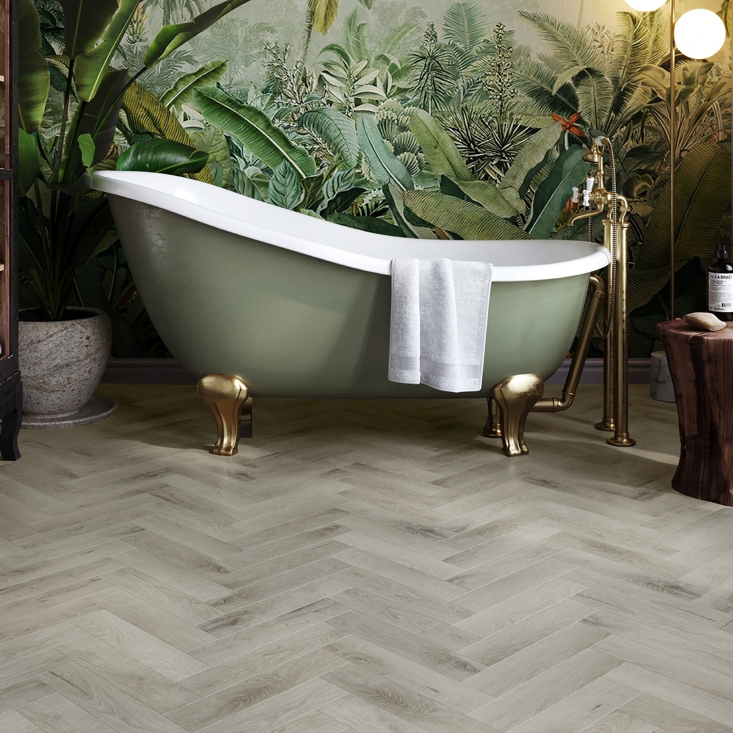 Invictus Primus Gluedown LVT Flooring in Royal Oak Dove Parquet - 1.49m2 Full Pack