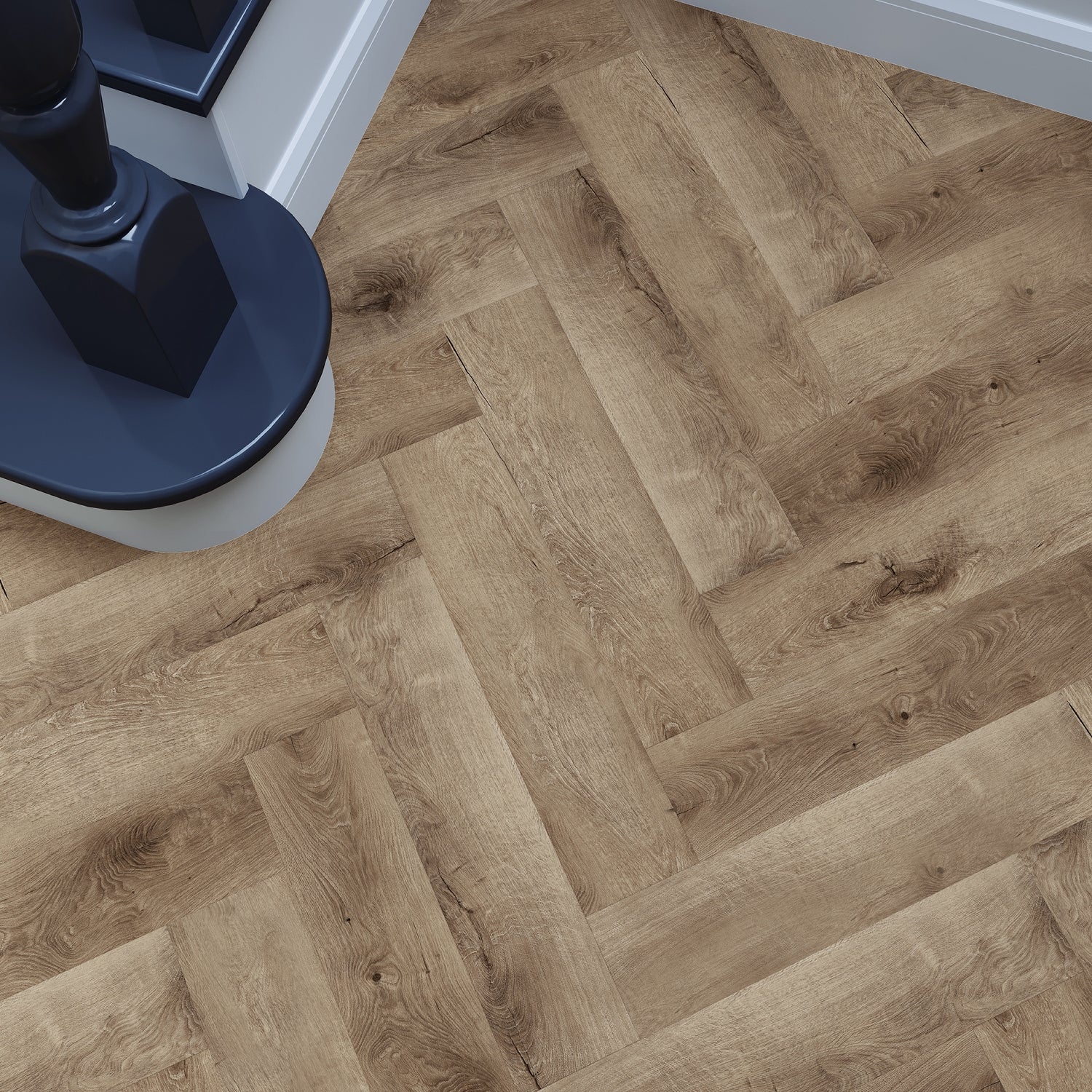 Invictus Primus Gluedown LVT Flooring in Royal Oak Traditional Parquet - 1.49m2 Full Pack