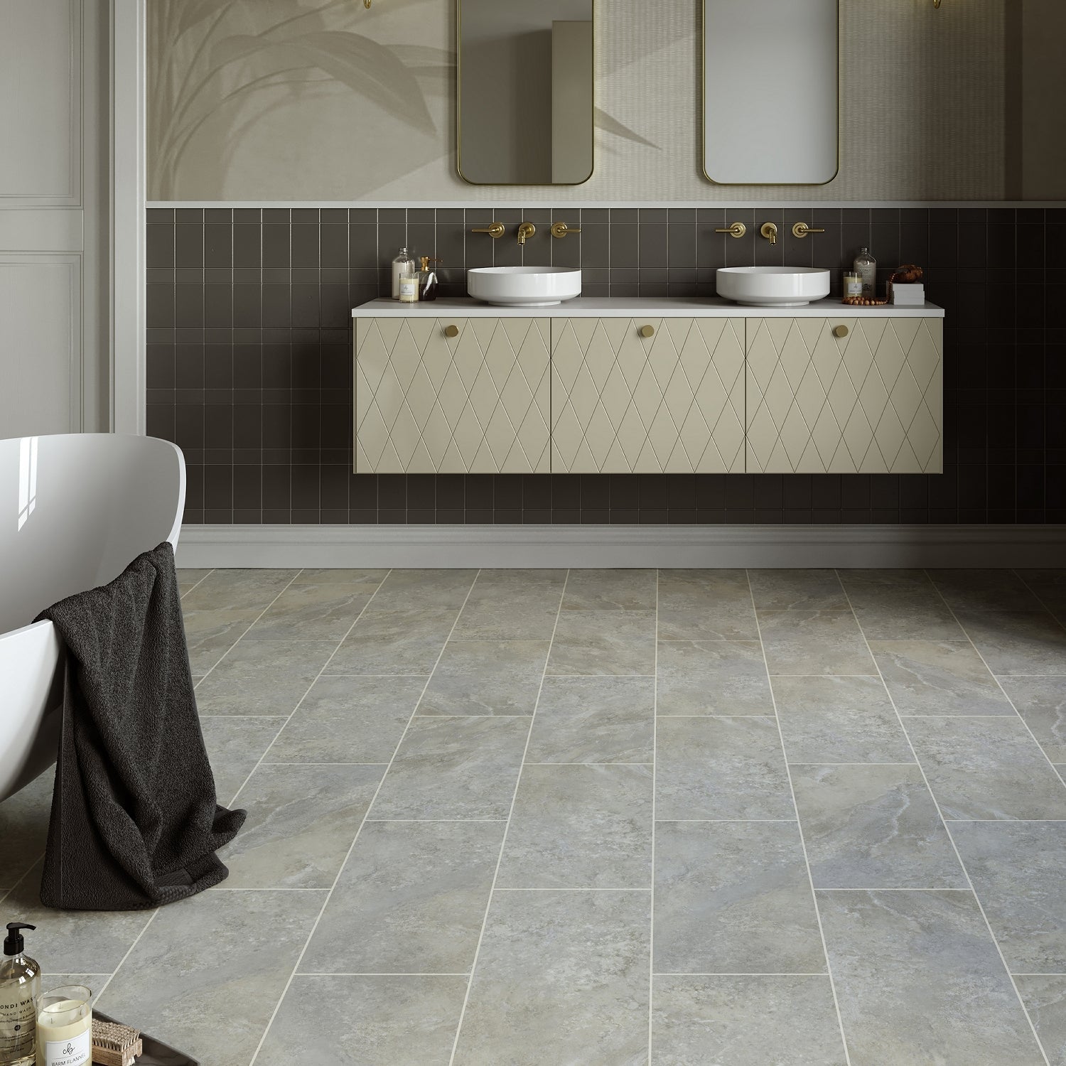 Invictus Primus Gluedown LVT Flooring in York Stone Powder - 3.72m2 Full Pack