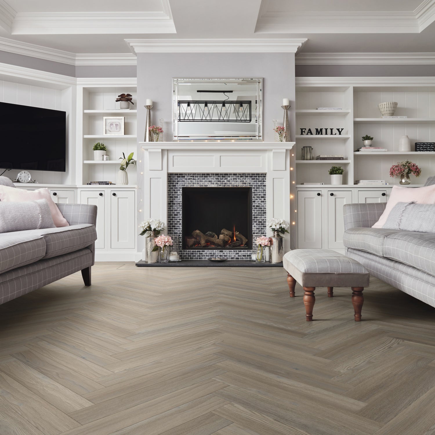 Karndean Art Select Gluedown LVT Flooring in Bellota Oak Herringbone SM-RL27 - 3.25m2 Full Pack