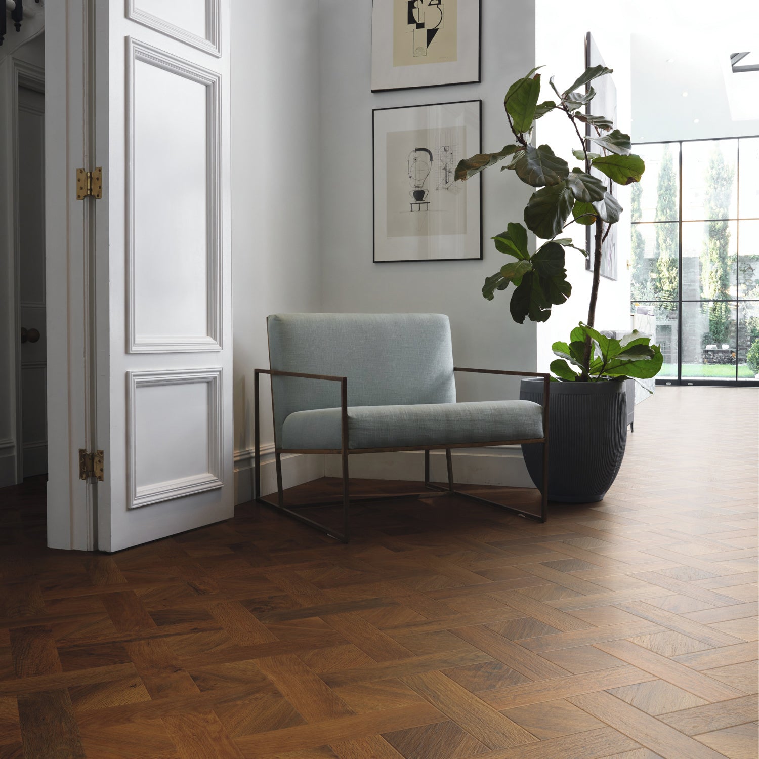 Karndean Art Select Gluedown LVT Flooring in Dawn Oak Basketweave SBW-HC01 - 3.48m2 Full Pack