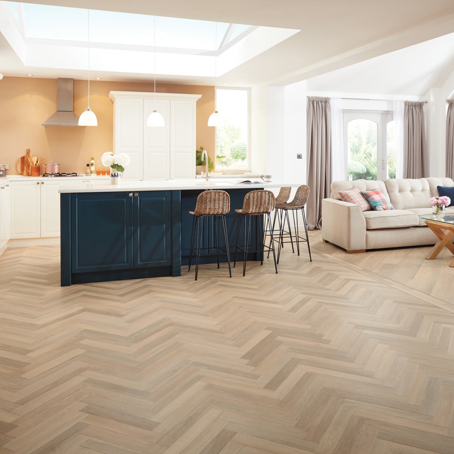 Karndean Art Select Gluedown LVT Flooring in Mountain Oak Parquet SM-RL22 - 3.34m2 Full Pack