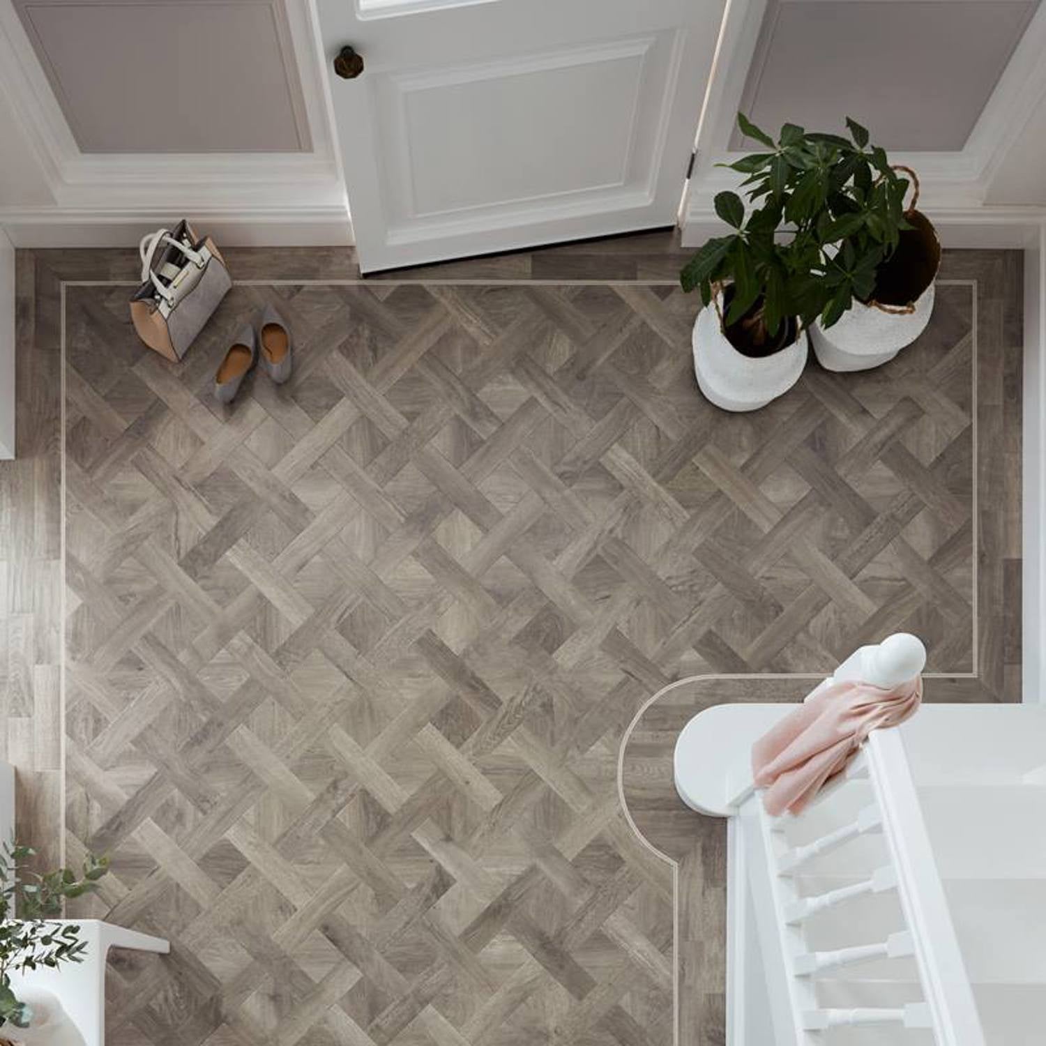 Karndean Art Select Gluedown LVT Flooring in Storm Oak Basketweave SBW-RL12 - 3.48m2 Full Pack