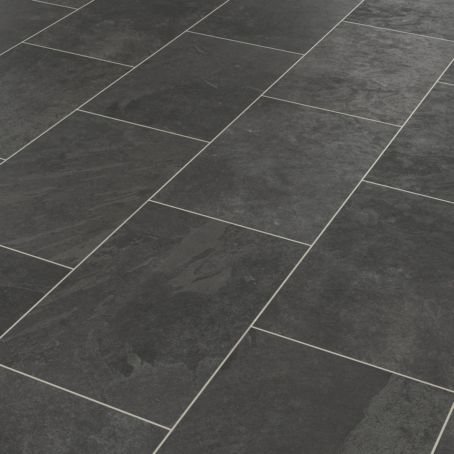 Karndean Knight Tile Gluedown LVT Flooring in Black Riven Slate ST15 - 3.34m2 Full Pack