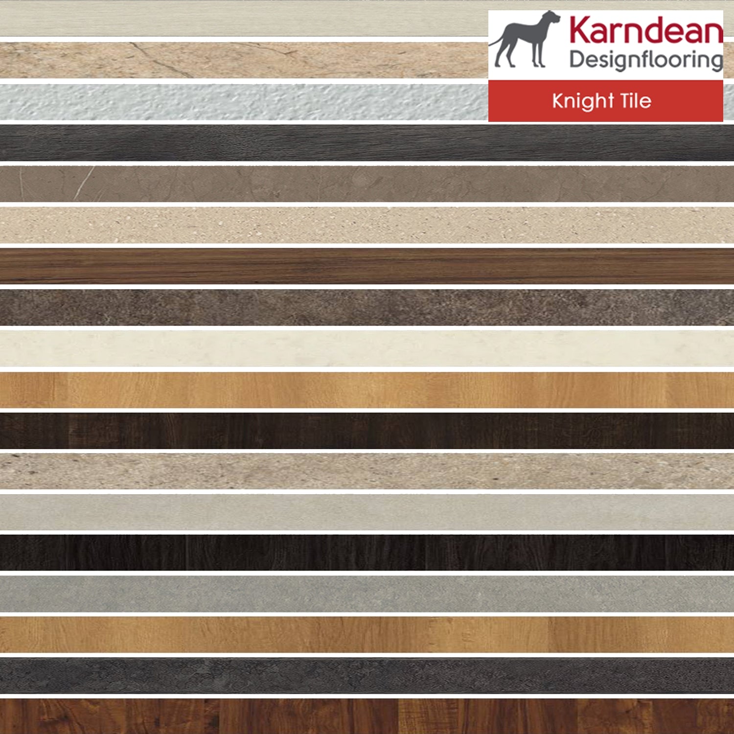 Karndean Knight Tile Gluedown LVT Design Strips - Box of 25 Strips (22.87 Linear Metres)