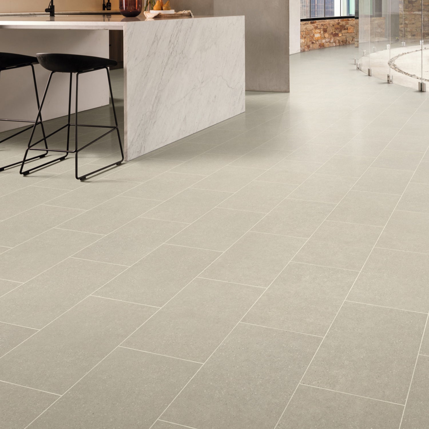 Karndean Knight Tile Gluedown LVT Flooring in Lucerne Stone ST25 - 3.34m2 Full Pack