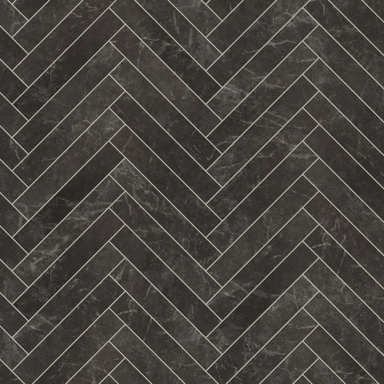 Karndean Knight Tile Gluedown LVT Flooring in Midnight Marble Herringbone SM-ST28 - 3.34m2 Full Pack