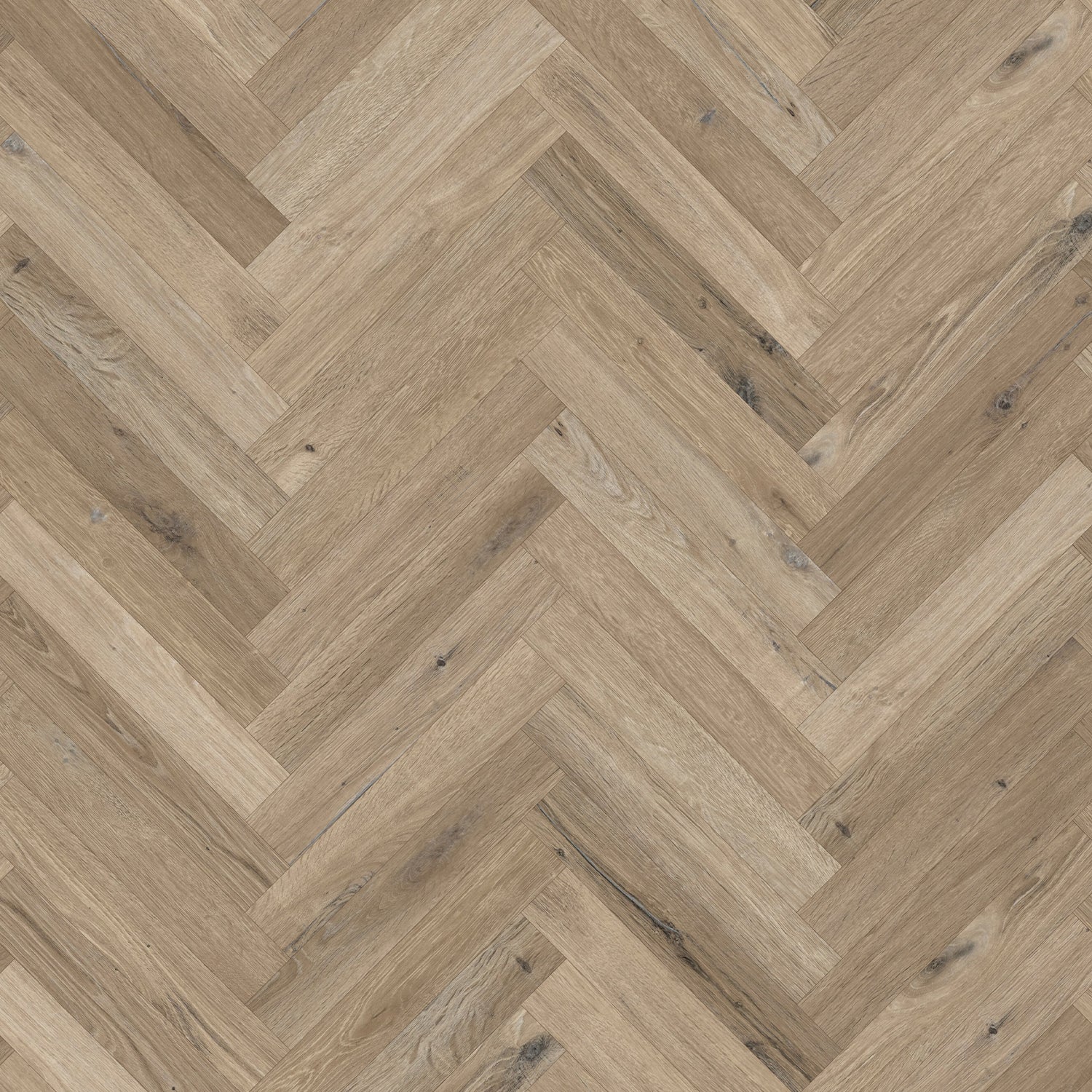 Karndean Knight Tile Gluedown LVT Flooring in Washed Character Oak Herringbone SM-KP144 - 3.34m2 Full Pack