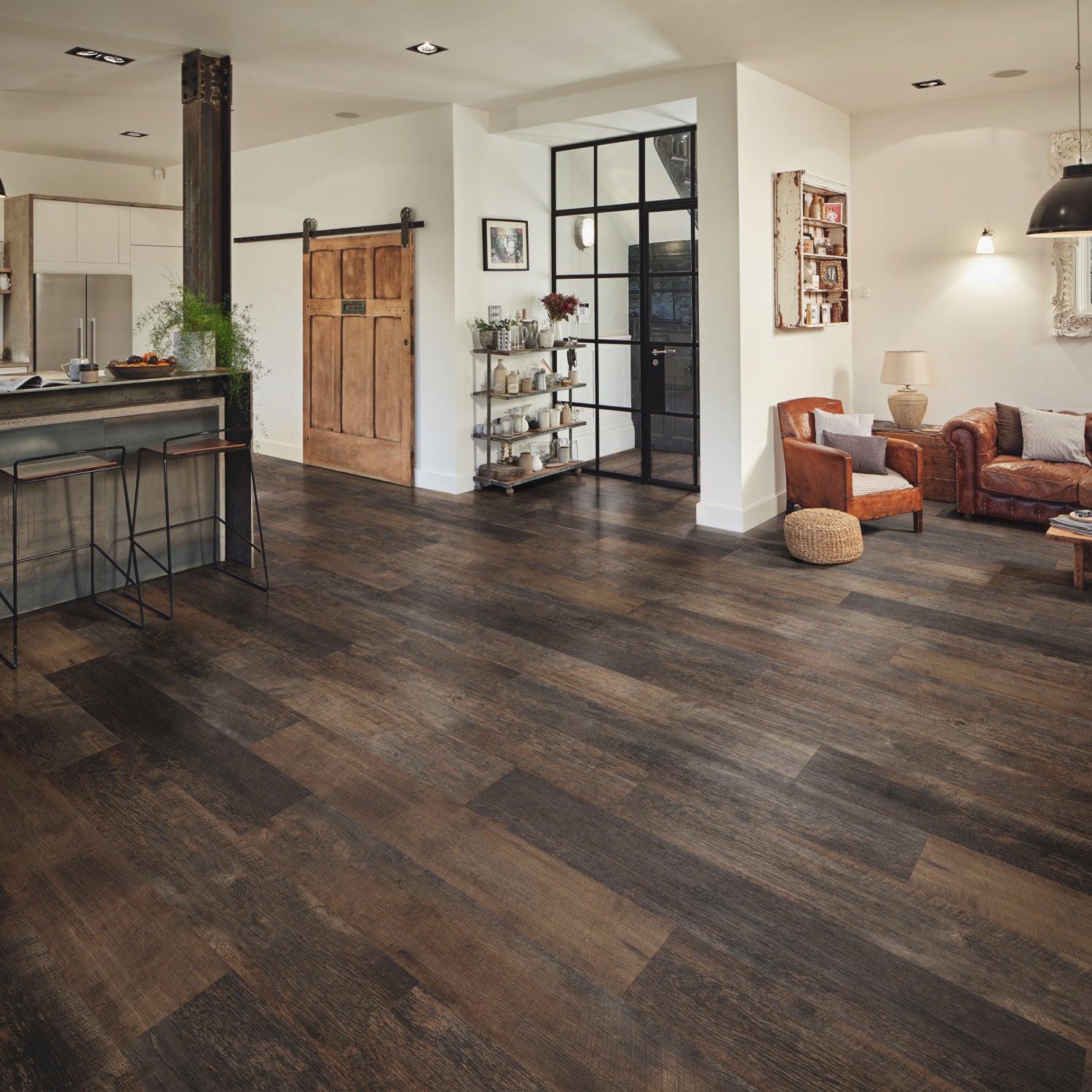 Karndean Van Gogh Gluedown LVT Flooring in Salvaged Barnwood VGW123T - 3.25m2 Full Pack
