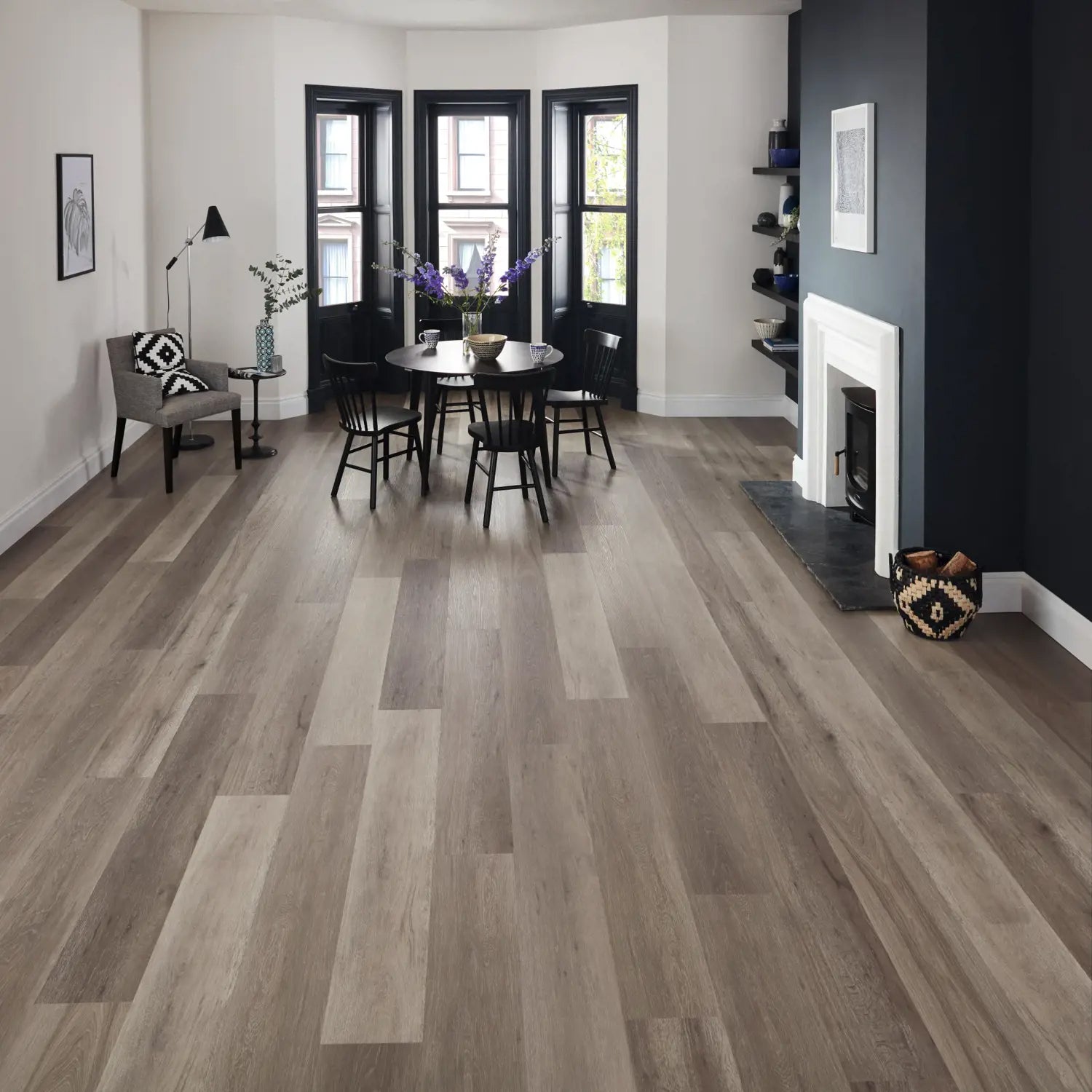 Karndean Van Gogh Gluedown LVT Flooring in Washed Grey Ash VGW8104 - 3.25m2 Full Pack