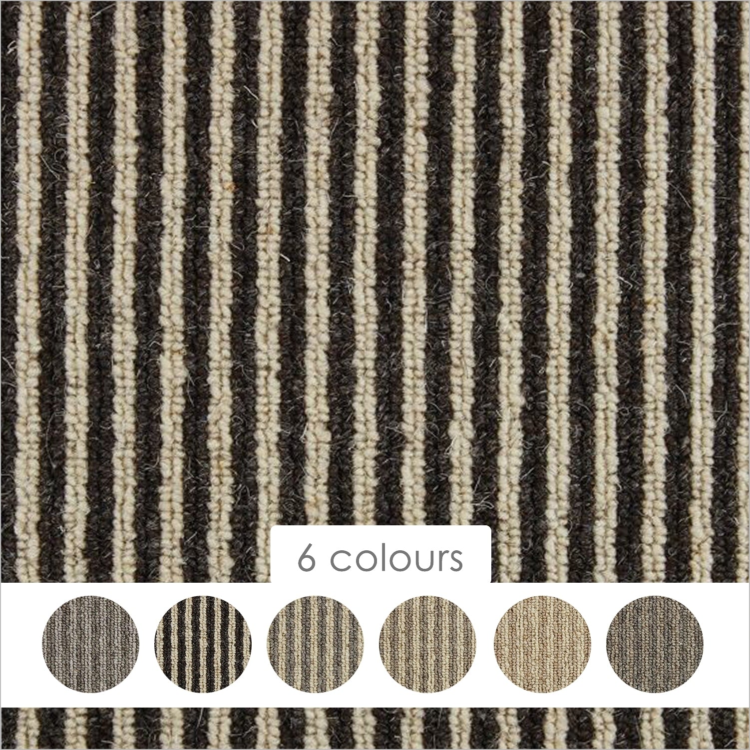 Kingsmead Epilogue Stripe 100% Wool Loop Carpet