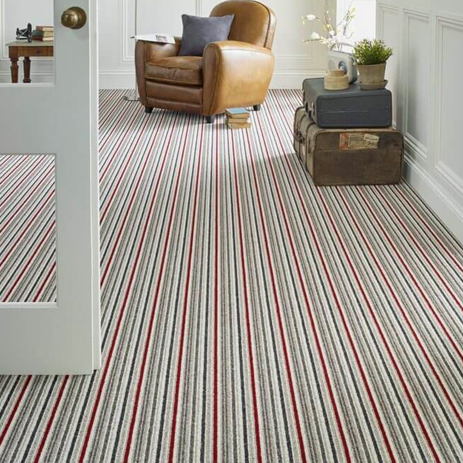 Kingsmead Kaleidoscope Stripe 100% Wool Loop Carpet