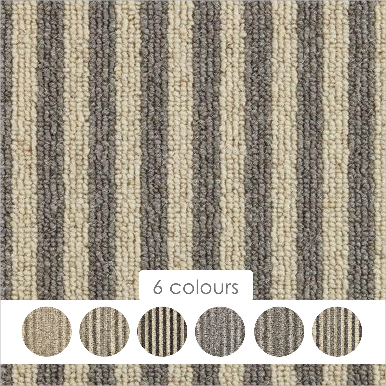 Kingsmead Manuscript Stripe 100% Wool Loop Carpet