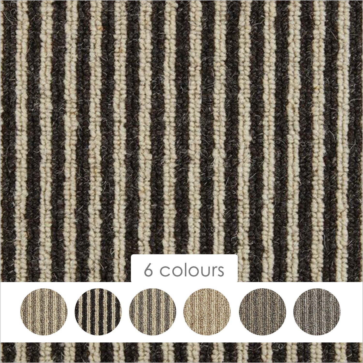 Kingsmead Mineral Stripe 100% Wool Loop Carpet