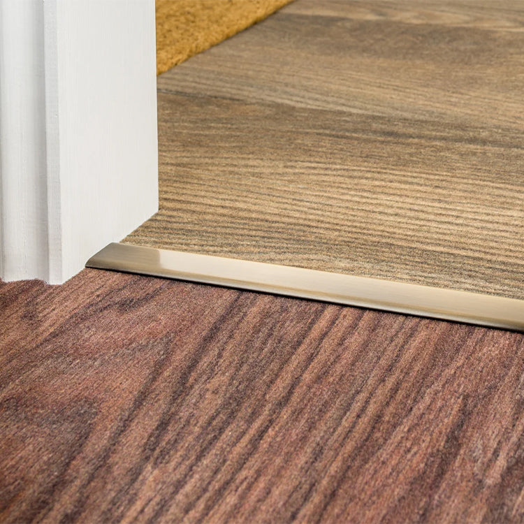 Stairrods UK Double Z4 Dual Edge Door Bar in Antique Brass - Thin Carpet to Thin Carpet