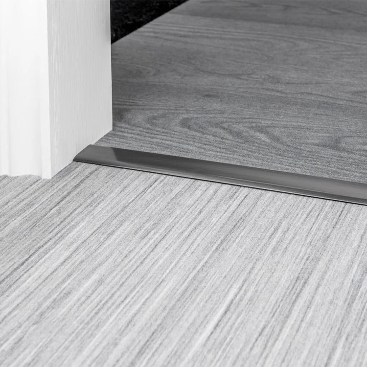 Stairrods UK Double Z4 Dual Edge Door Bar in Pewter - Thin Carpet to Thin Carpet