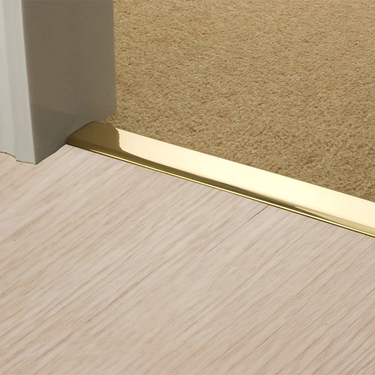Stairrods UK Premier Z Trim Door Bar in Brass - Carpet to Hard Flooring