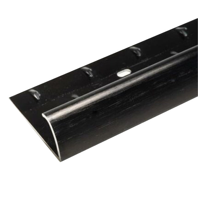 Gripperrods Premier Single Edge Door Bar in Brushed Black - Carpet to Vinyl