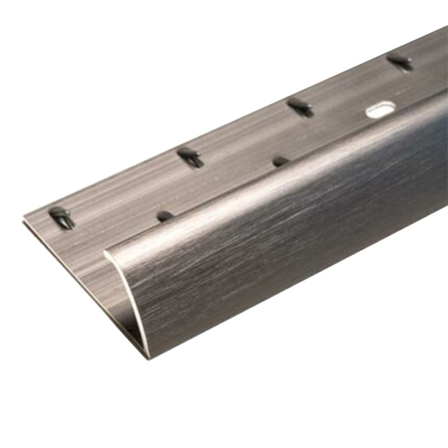 Gripperrods Premier Single Edge Door Bar in Brushed Pewter - Carpet to Vinyl