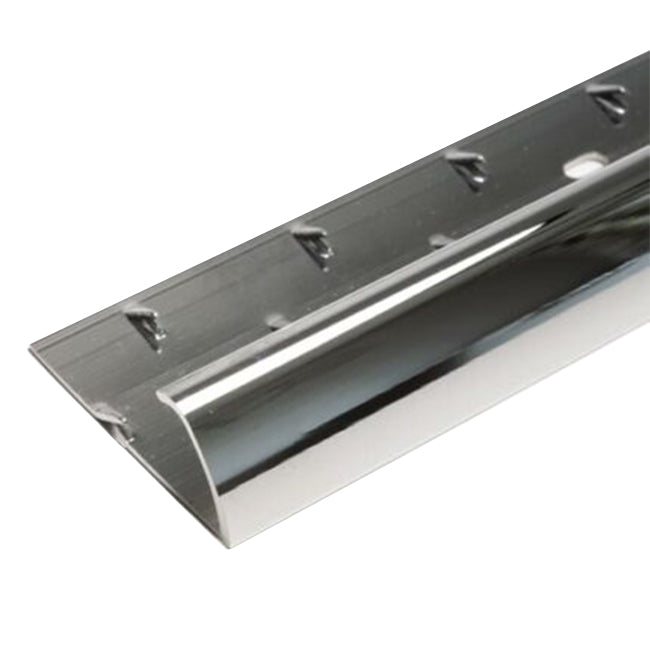 Gripperrods Premier Single Edge Door Bar in Chrome - Carpet to Vinyl