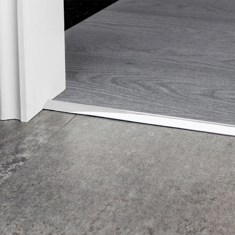 Stairrods UK Premier Single 4 Single Edge Door Bar in Chrome - Thin Carpet to Vinyl