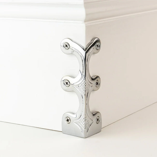 Stair Rods UK Skiffer Corner Protector in Brushed Chrome
