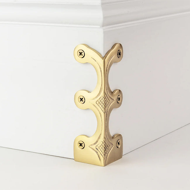 Stair Rods UK Skiffer Corner Protector in Satin Brass