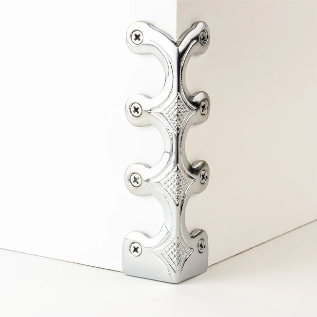 Stair Rods UK Skiffer Corner Protector in Brushed Chrome