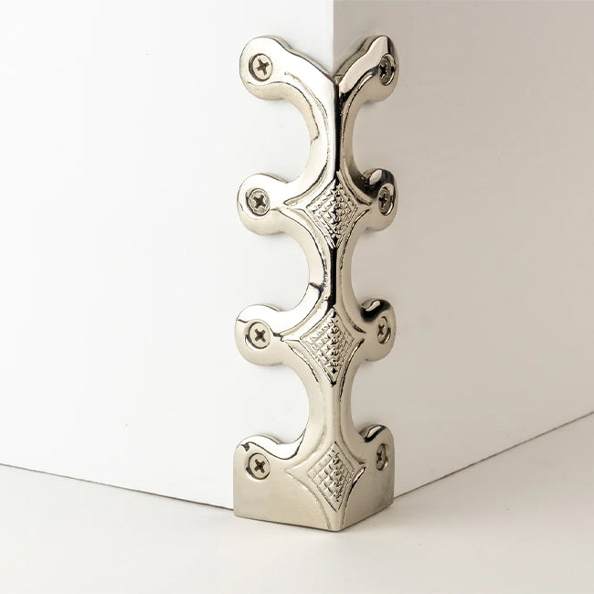Stair Rods UK Skiffer Corner Protector in Polished Nickel