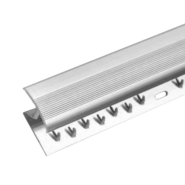 Stikatak Zig Zag Door Bar in Aluminium - Carpet to Laminate