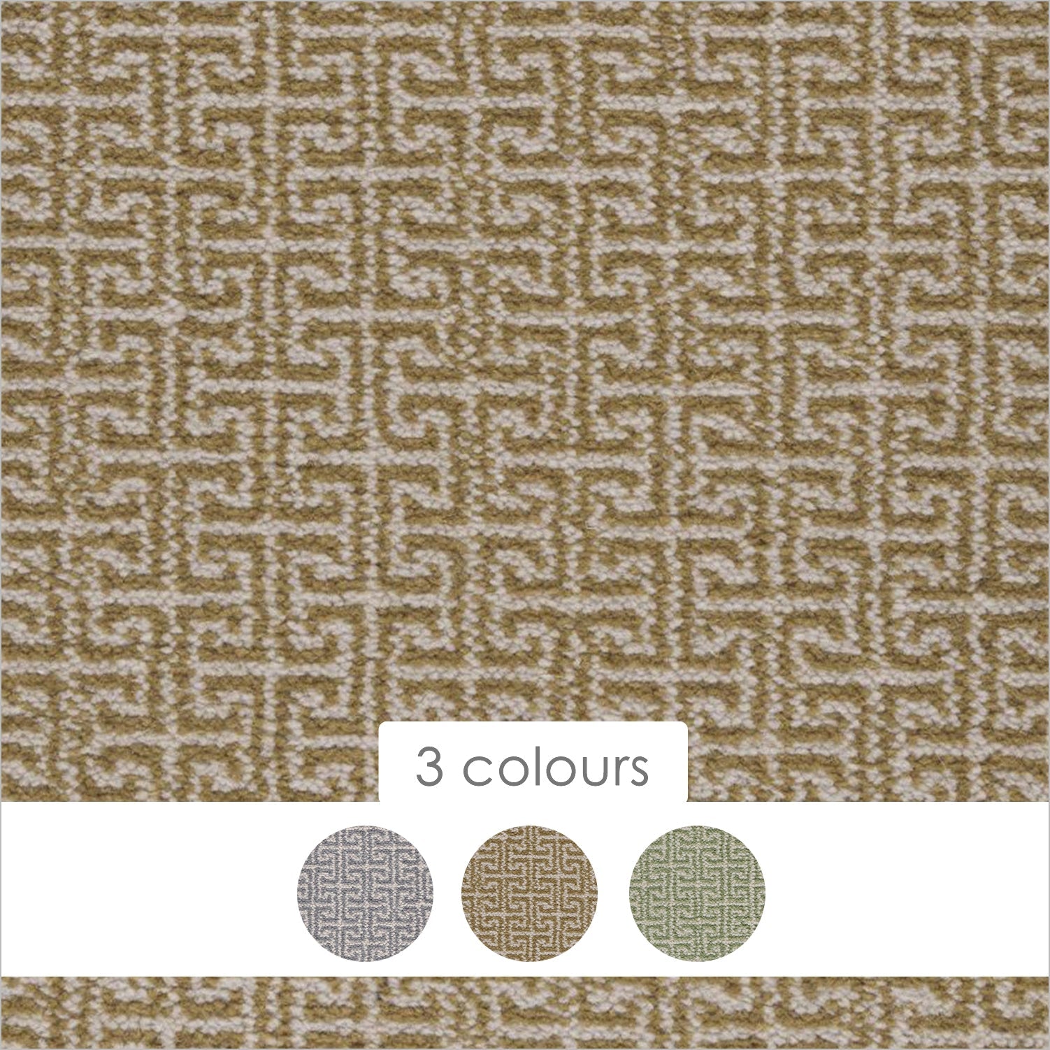 Axminster Carpets Modern Classics Greek Key 100% Wool Woven Axminster Carpet - 3.66M Wide