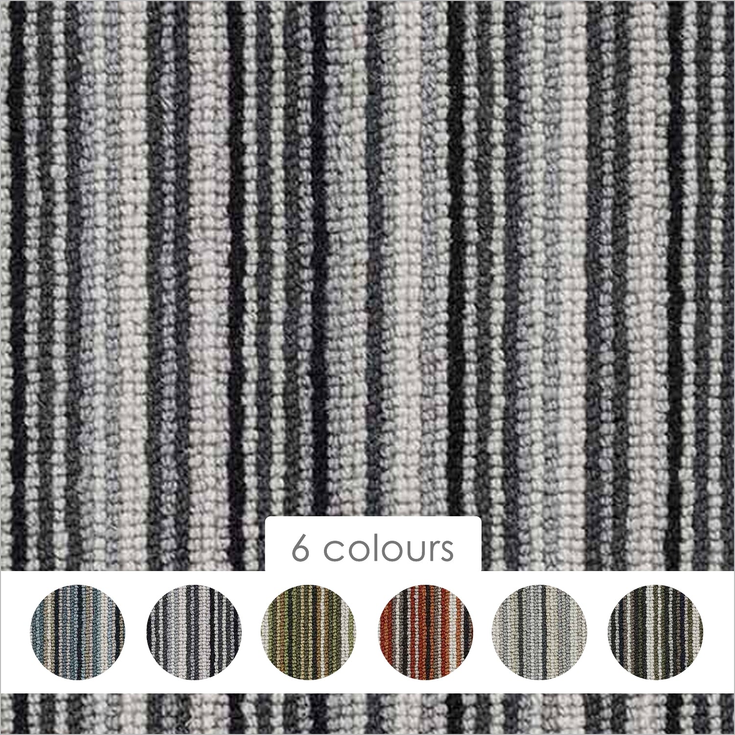 Hugh Mackay Deco Candy Stripe 100% Wool Loop Carpet