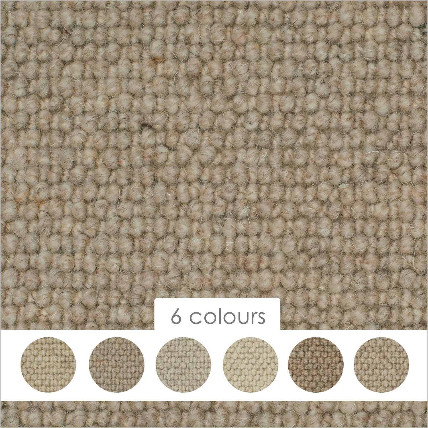 Causeway Carpets Galway Cobble 100% Wool Loop Pile Carpet
